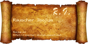 Rauscher Ibolya névjegykártya